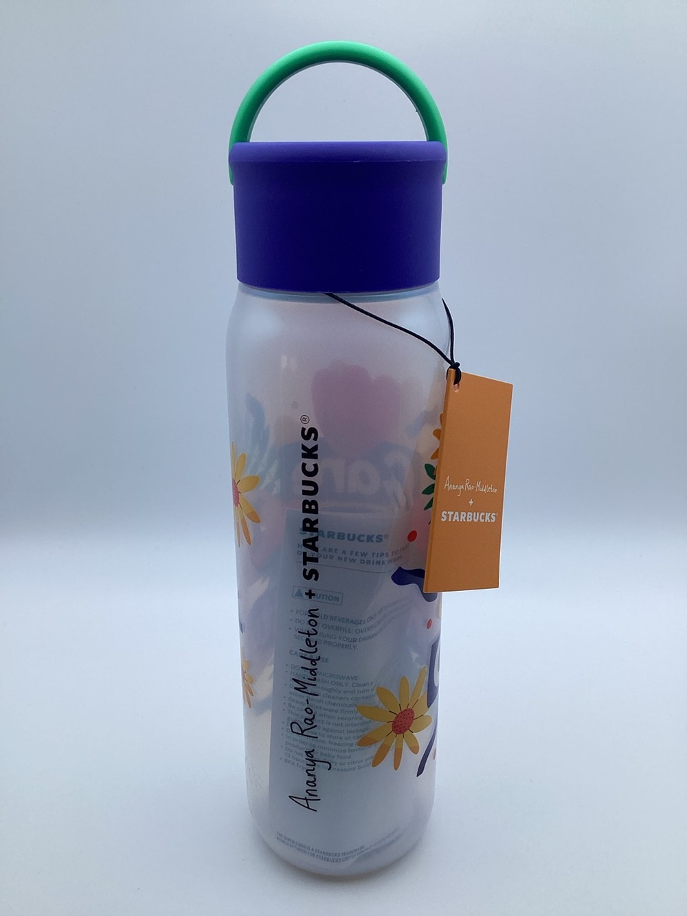 Starbucks Ananya Rao-Middleton Care In Community Plastic 24 Oz Water Bottle - Picture 6 of 9